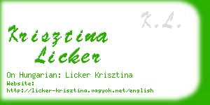 krisztina licker business card